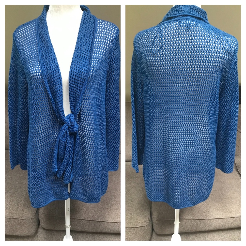 JONES NEW YORK Cotton Front Tie Cardigan XL